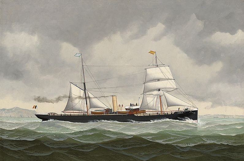 The Belgian steamer Amelie bound for Spain